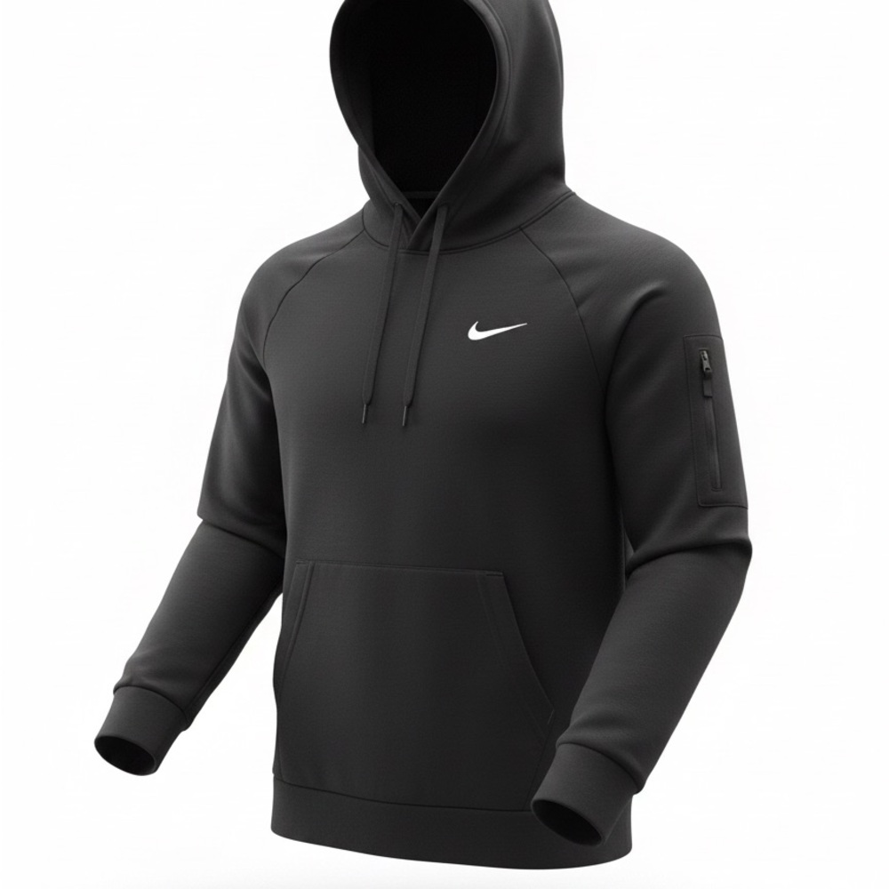 Nike Black Hoodie with White Swoosh